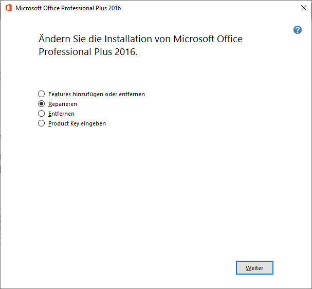 Microsoft Office Installation reparieren