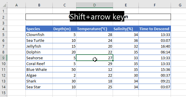 shift arrow