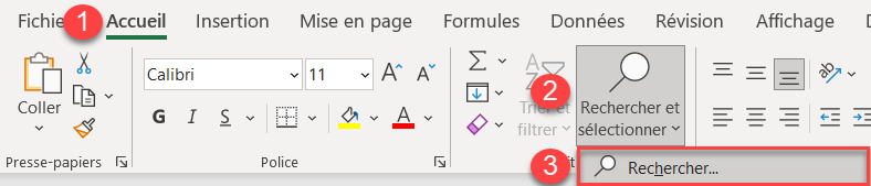 excel rechercher feuilles recherche