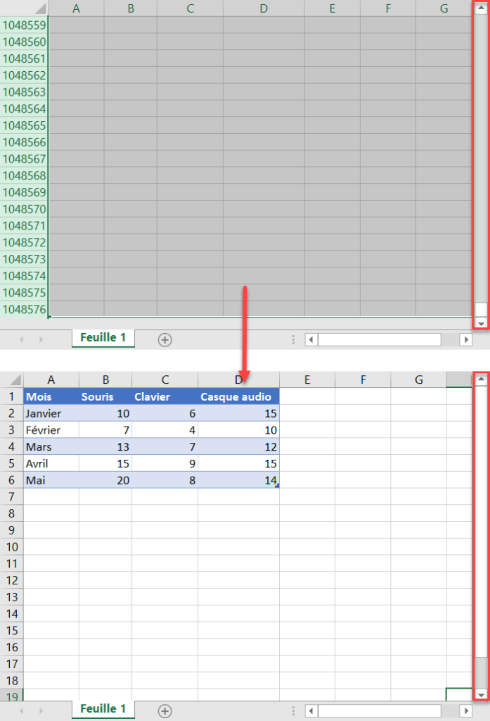 Supprimer des Lignes/Colonnes Infinies dans Excel et Google Sheets ...