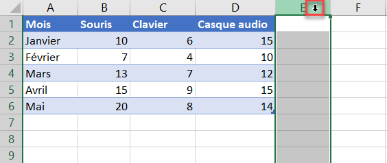 excel supprimer lignes colonnes selectionner colonnes