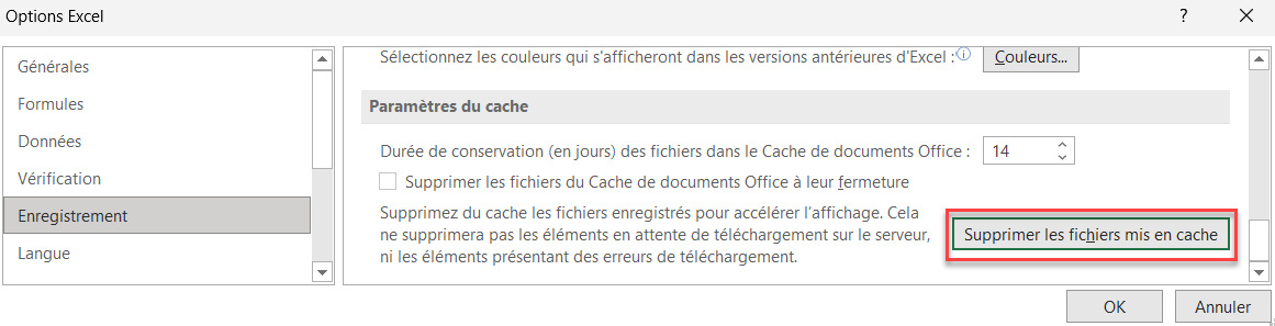 excel vider cache présentation