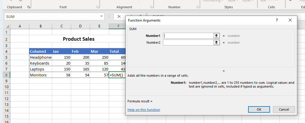 formulas ctrl a argument