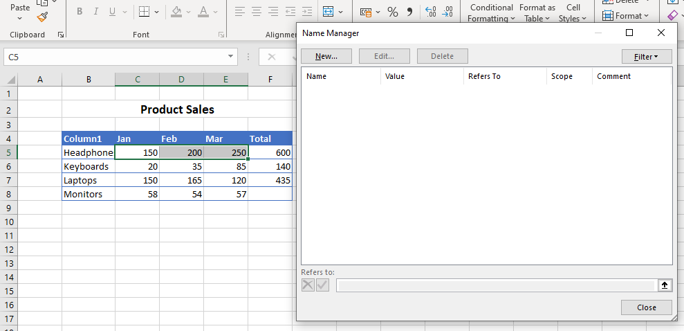 formulas name manager 