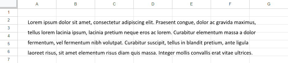 google sheets interligne apres