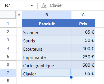 google sheets rechercher feuilles resultat1