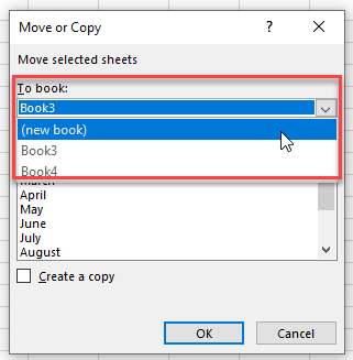 move sheets select book