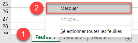 proteger classeur masquer