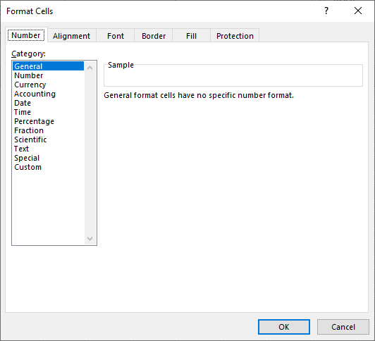 shortcuts formats cells dialog