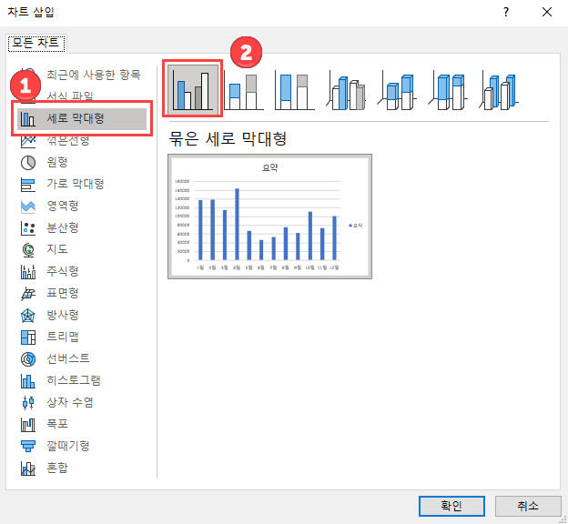 피벗테이블 세로차트