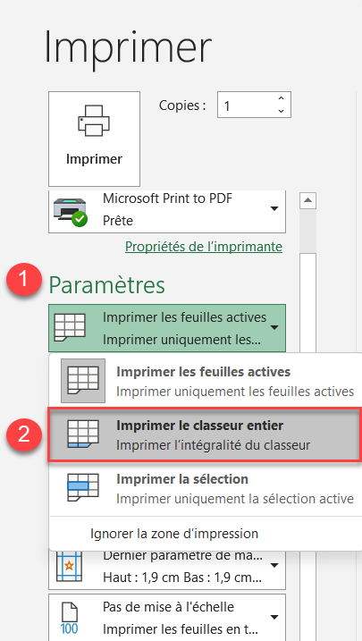 creer page couverture imprimer options