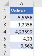 excel arrondir nombres tableau avant