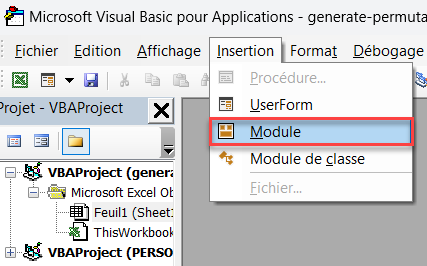 generer permutations module