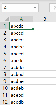 generer permutations resultat