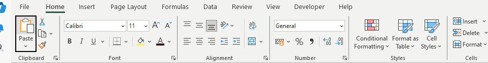 ribbon tab right through commands