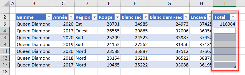 coller cellules visibles uniquement selectionner