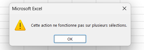 erreur action selections multiples presentation