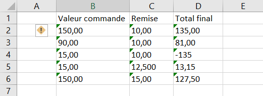 excel retirer triangle presentation