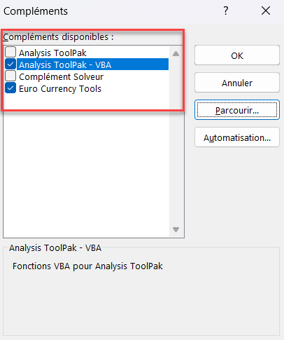 fin action ole complements liste