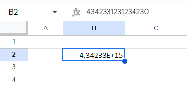 google sheets retirer notation scientifique notation