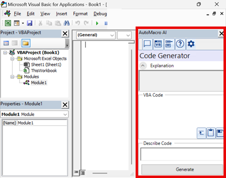 dock ai in vba editor