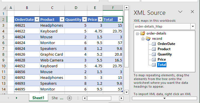 XML all elements matched