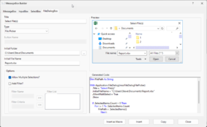 FileDialogBox Builder - Automate Excel
