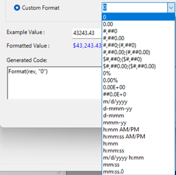 custom number formats