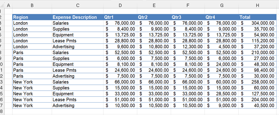 remove subtotals manual