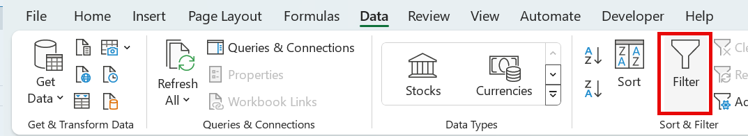 remove subtotals ribbon filter