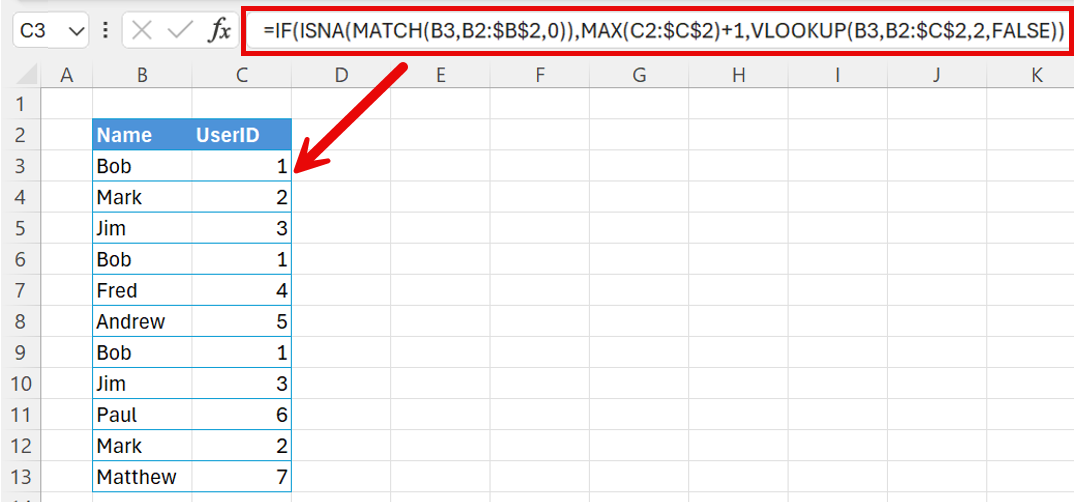 unique id complete formula