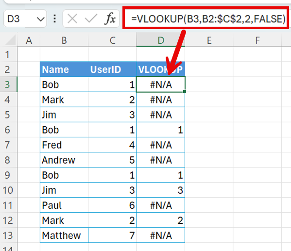 uniqueid vlookup