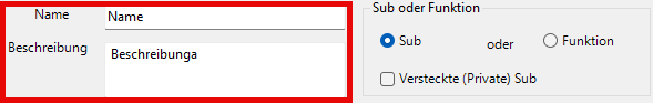 procedure builder name description