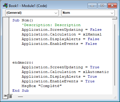 procedure builder output