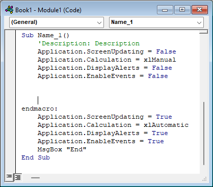 procedure builder output