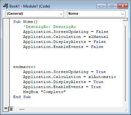 procedure builder output