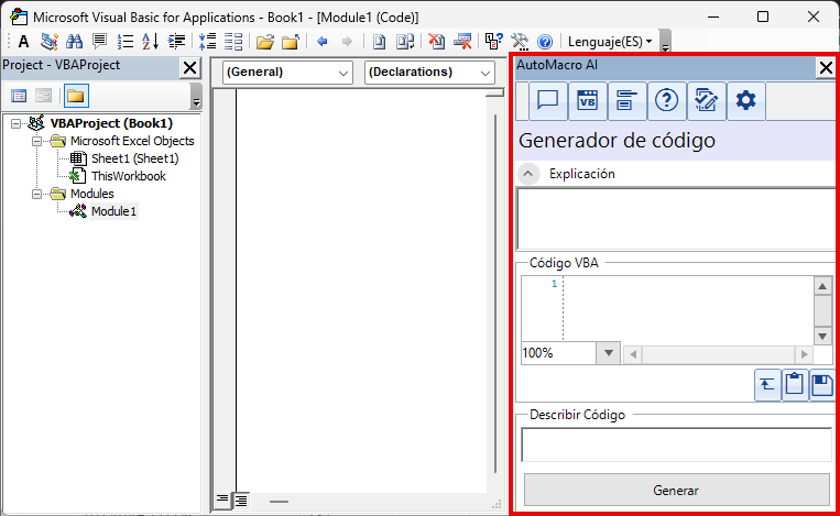 dock ai in vba editor