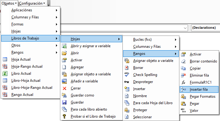vba objects code