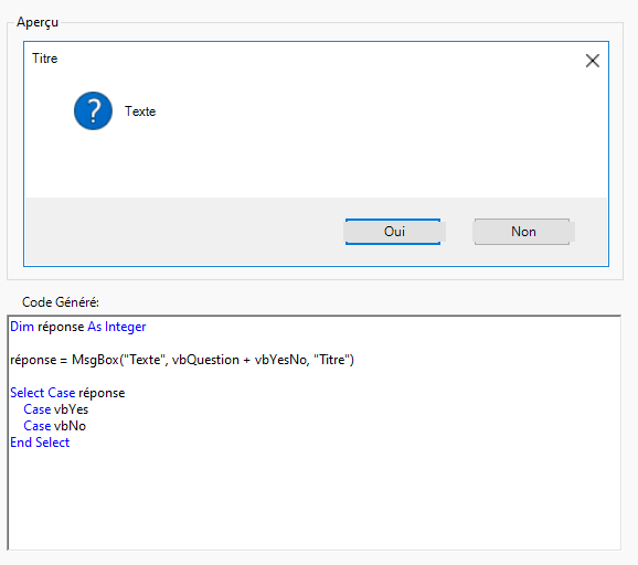 vba messagebox builder preview