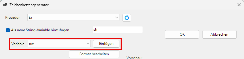 insert variable