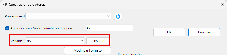 insert variable