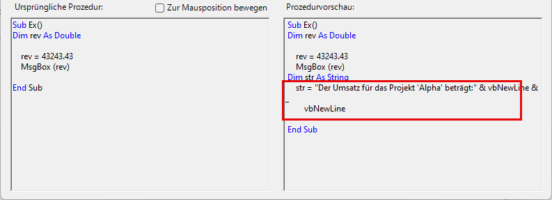preview string procedure