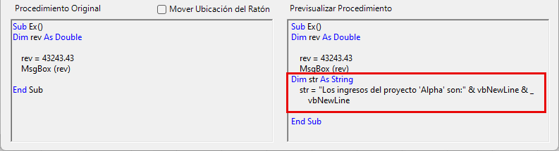 preview string procedure