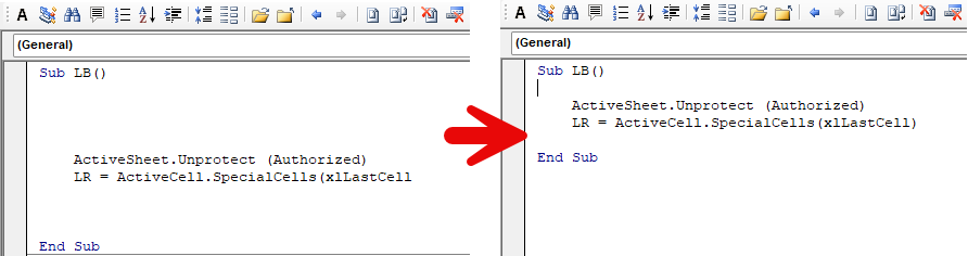 remove excess line breaks before after