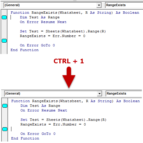 vba code tools bookmarks toggle