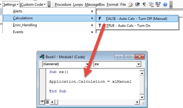 vba code module