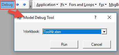 debug excel model