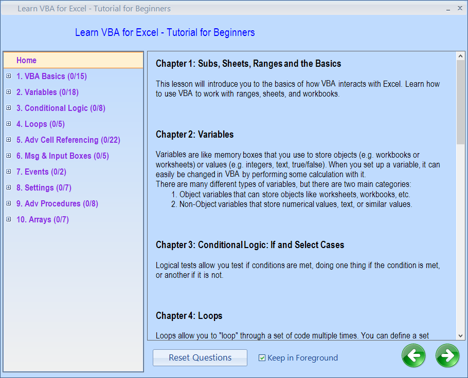 interactive VBA Tutorial