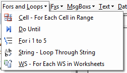 vba code library fors loops