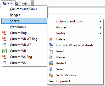 vba code library sheets